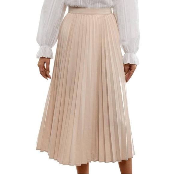Express Dresses & Skirts - Express beige pleated long skirt